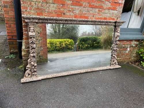 A Superb large Antique English 19th C ornate carved wood framed Mirror