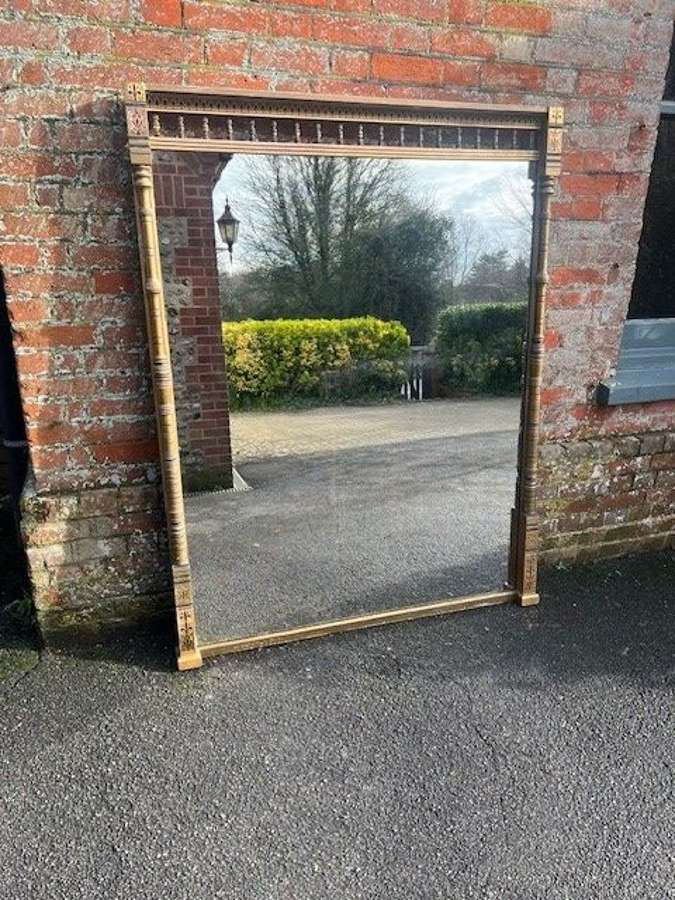 A Delightful large Antique English 19th C gilt Overmantle Mirror.