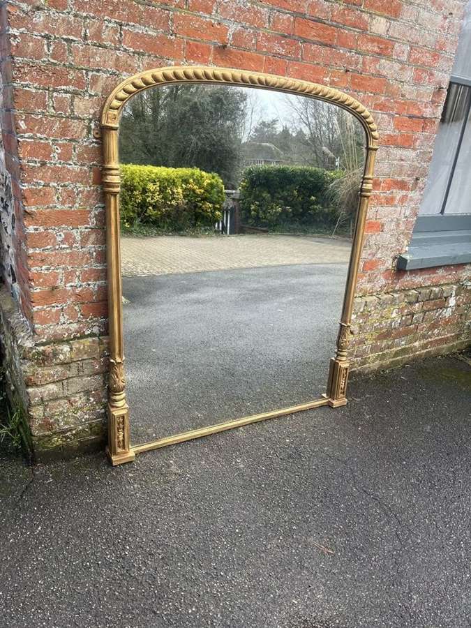 A Superb large Antique English 19th C gilt Overmantle Mirror.
