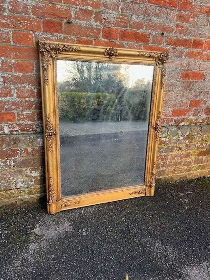 A Delightful good size Antique French 19th C gilt ornate framed Mirror