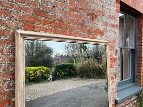 A Superb large Antique English 19th C carved painted Overmantle Mirror