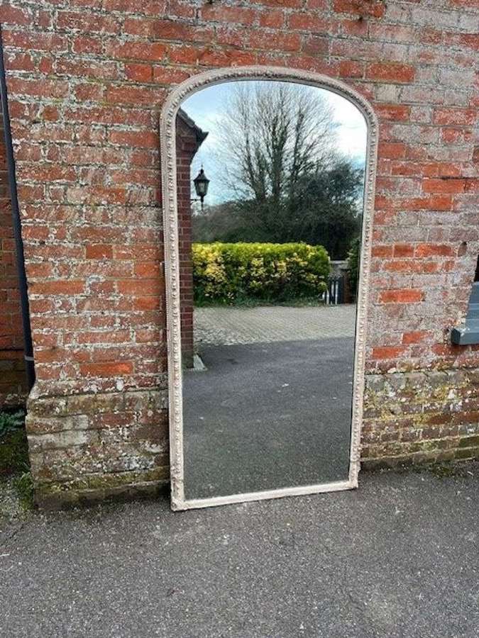 A Wonderful large Antique English 19th C arched top painted Mirror.