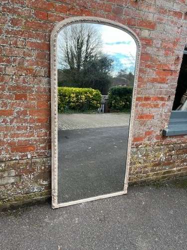 A Wonderful large Antique English 19th C arched top painted Mirror.