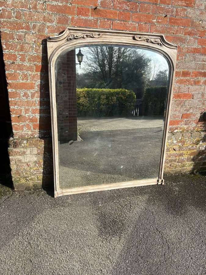 A Fabulous large Antique English 19thC painted shape Overmantle Mirror
