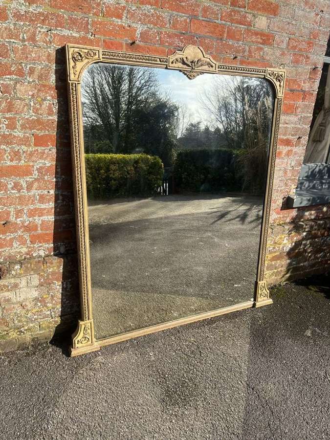 An Exceptional large Antique English 19thC gilt painted Mirror