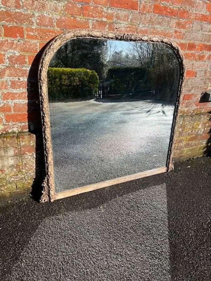 A Delightful large early 20th C English painted Overmantle Mirror.