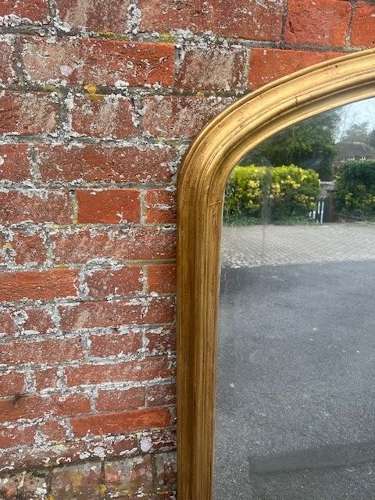 A Fab English 19th C arched top gilt Overmantle Mirror.