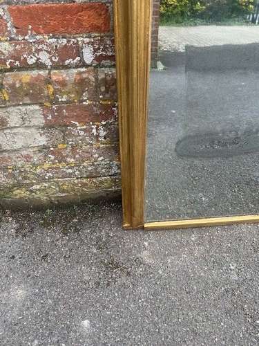 A Fab English 19th C arched top gilt Overmantle Mirror.