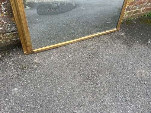 A Fab English 19th C arched top gilt Overmantle Mirror.