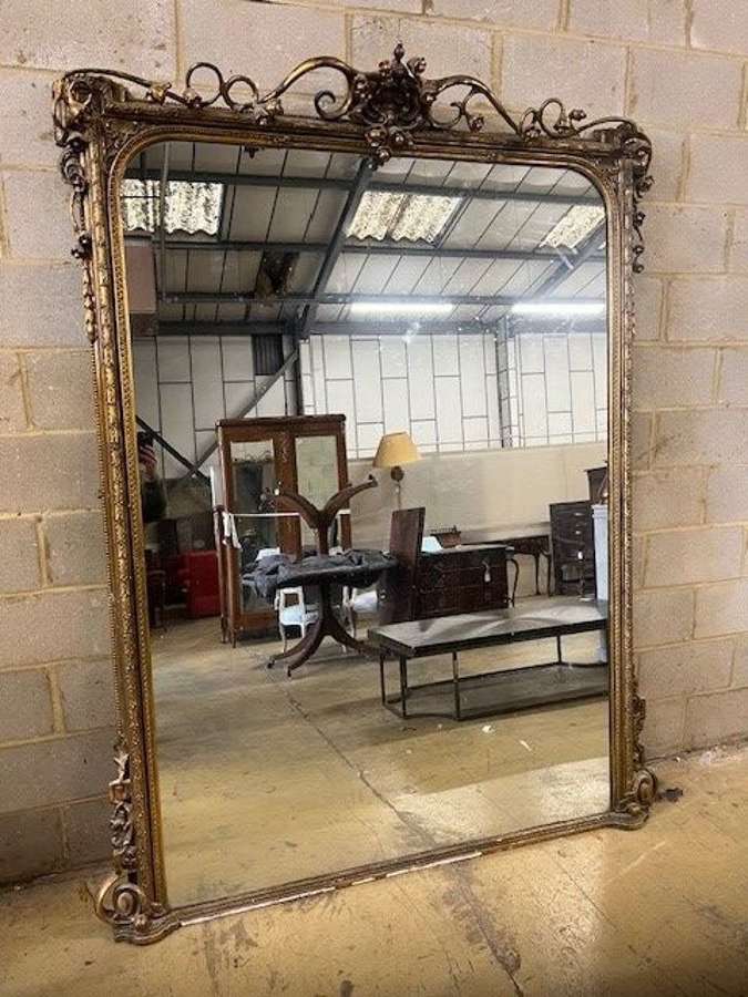A Sensational Extra large Antique English 19th C original gilt Mirror.