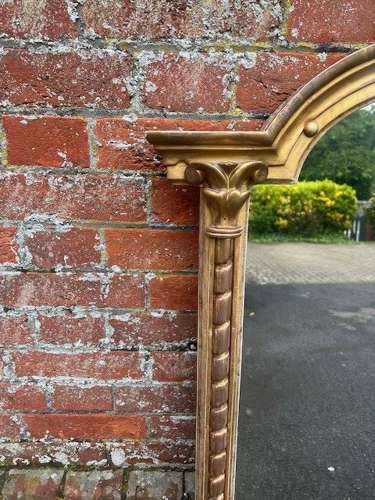 A Superb large Antique English 19th C shaped top original gilt Mirror.