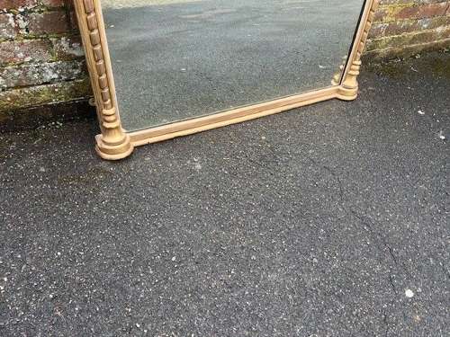 A Superb large Antique English 19th C shaped top original gilt Mirror.