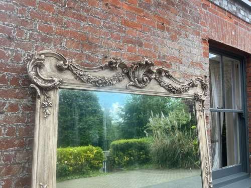 An Absolutely Stunning large Antique French 19th C painted Mirror.