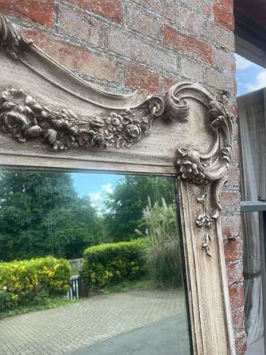 An Absolutely Stunning large Antique French 19th C painted Mirror.