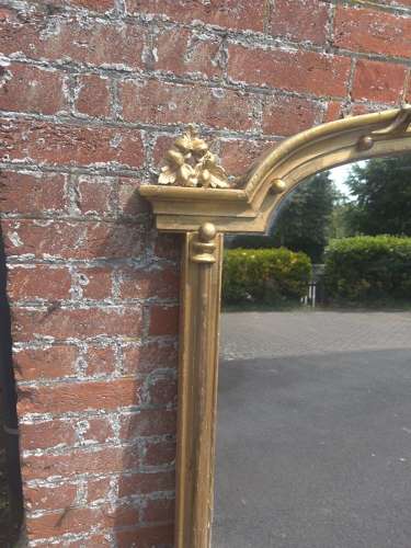 A Spectacular large Antique English 19th C gilt Overmantle Mirror.