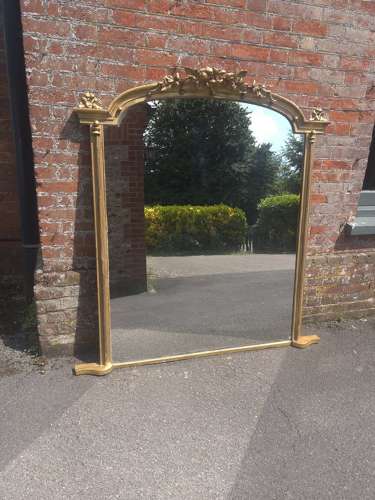 A Spectacular large Antique English 19th C gilt Overmantle Mirror.