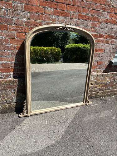 A Delightful large Early 20th C English painted Overmantle Mirror.