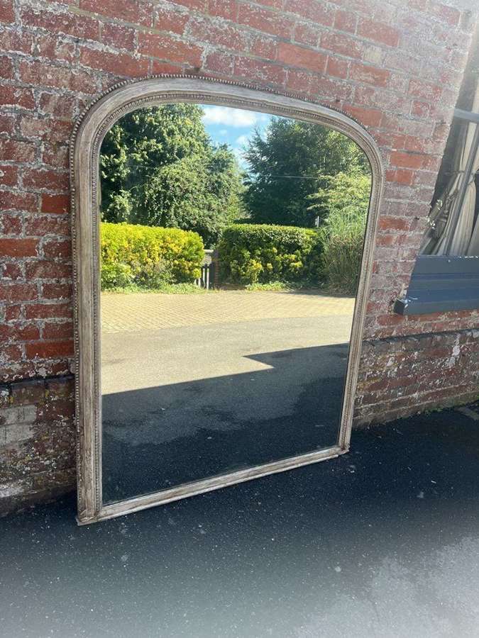 A Superb large Antique English 19th C painted Overmantle Mirror.