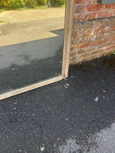 A Superb large Antique English 19th C painted Overmantle Mirror.