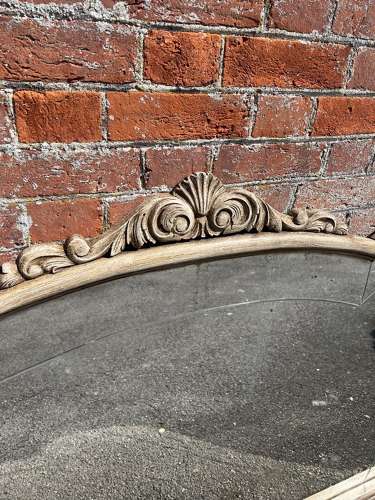 A Wonderful large Antique French 19th C painted Shaped top Mirror.