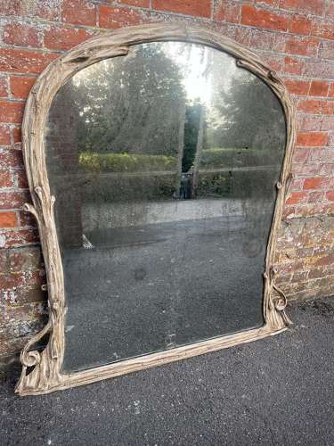 A Fabulous large Antique English 19th C painted arched top Overmantle