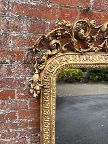 An Exceptional unusual large Antique gilt Overmantle Mirror