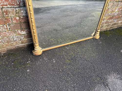A Stunning large Antique English 19th C gilt Overmantle Mirror.