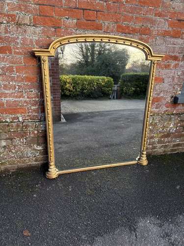 A Stunning large Antique English 19th C gilt Overmantle Mirror.