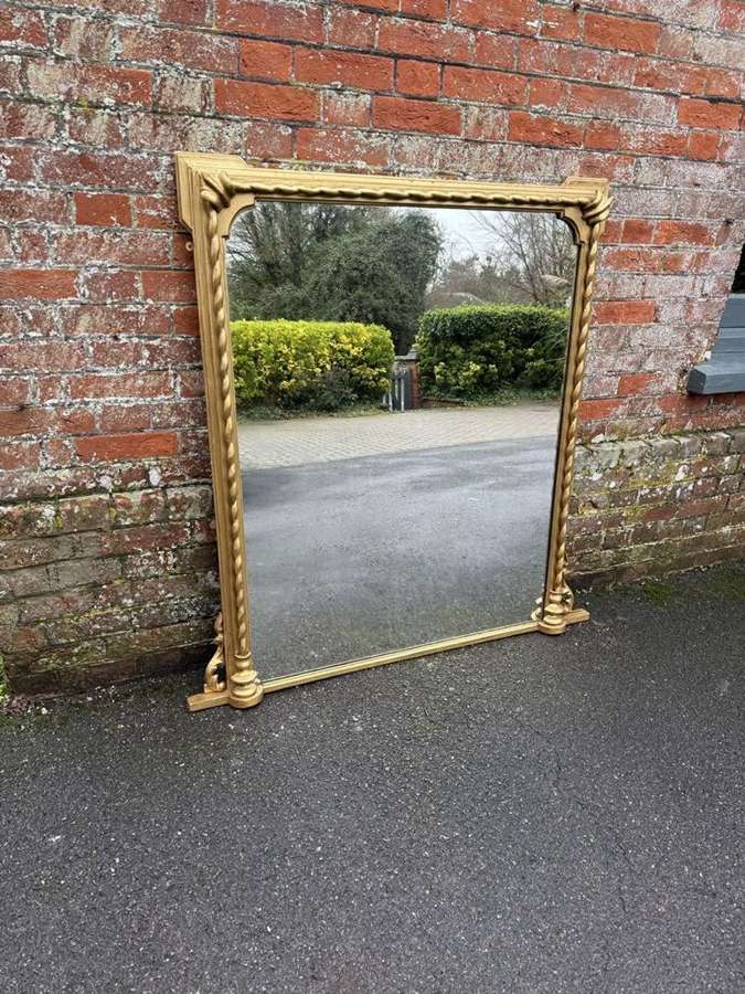 A Superb large Antique English 19th C gilt Overmantle Mirror.