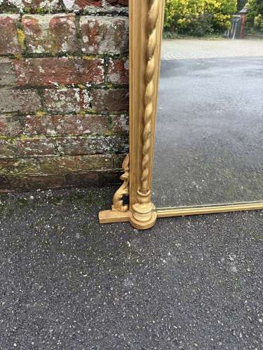 A Superb large Antique English 19th C gilt Overmantle Mirror.