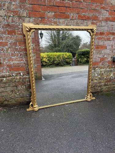 A Superb large Antique English 19th C gilt Overmantle Mirror.