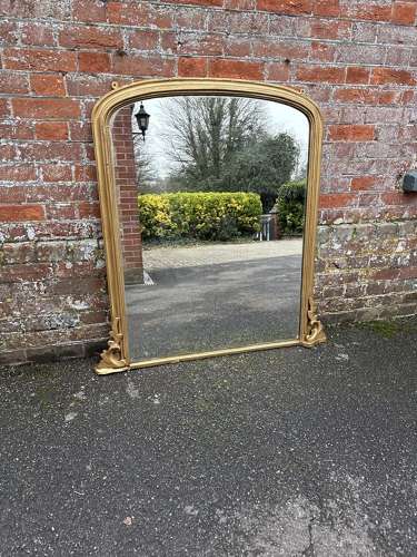 A Superb good size Antique English 19th C gilt Overmantle Mirror.