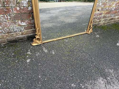 A Superb good size Antique English 19th C gilt Overmantle Mirror.