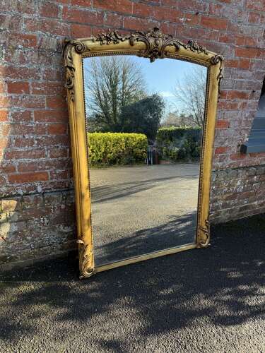 A Superb large Antique English 19th C gilt Overmantle Mirror