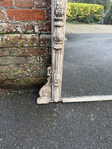 A Spectacular large Antique English 19th C painted Column Mirror.