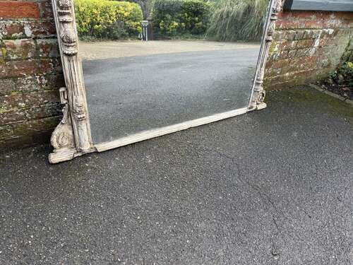 A Spectacular large Antique English 19th C painted Column Mirror.