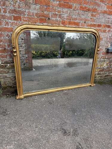 A Wonderful large Antique English 19th C gilt Overmantle Mirror.