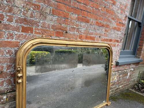 A Wonderful large Antique English 19th C gilt Overmantle Mirror.