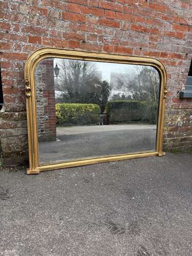 A Wonderful large Antique English 19th C gilt Overmantle Mirror.