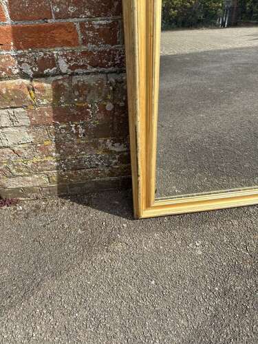 A Wonderful large Antique French 19th C arched top Silver/Gilt Mirror.