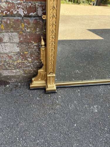 A Delightful large Antique English 19th C gilt Overmantle Mirror.
