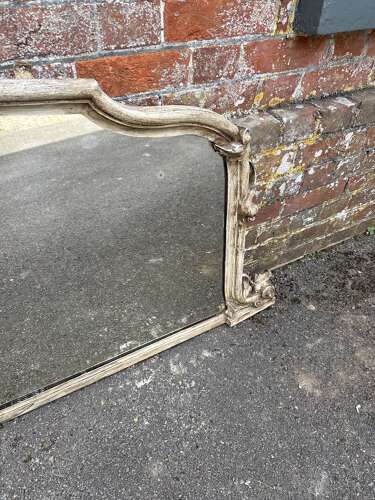 A Fabulous large Antique English 19th C shaped top ornate Overmantle Mirror.