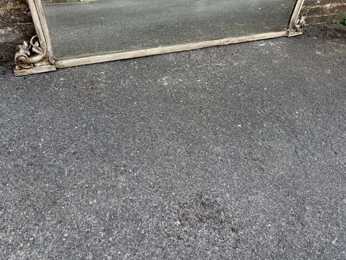 A Fabulous large Antique English 19th C shaped top ornate Overmantle Mirror.