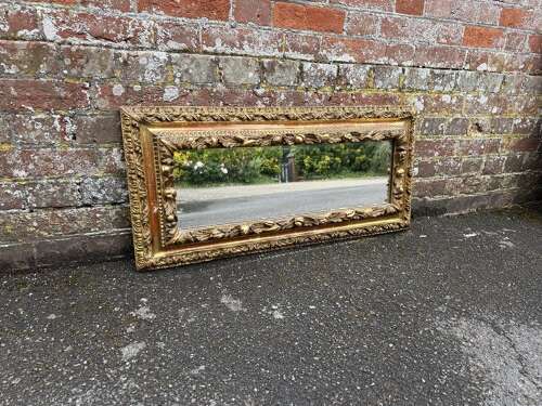 A Spectacular Italian Early 20th C carved wood & gesso gilt ornate Mirror.