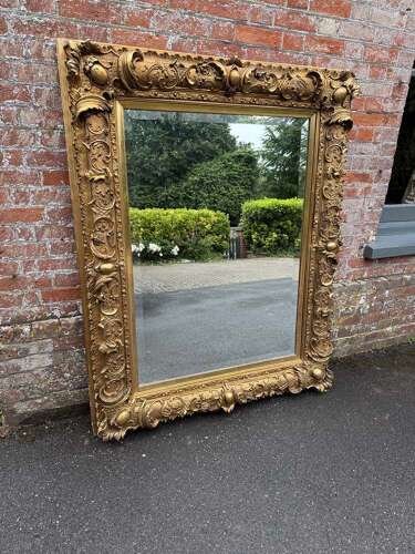 A Spectacular large Antique English 19th Century  gilt ornate framed Mirror.