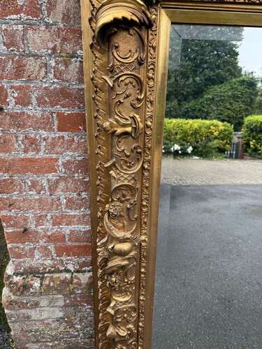A Spectacular large Antique English 19th Century  gilt ornate framed Mirror.