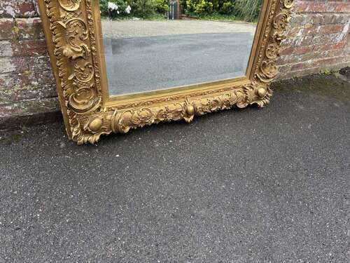 A Spectacular large Antique English 19th Century  gilt ornate framed Mirror.