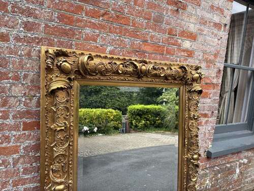 A Spectacular large Antique English 19th Century  gilt ornate framed Mirror.