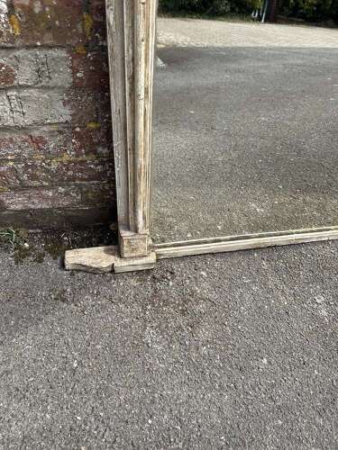 A Wonderful large Antique English 19th C shaped top painted Overmantle Mirror.