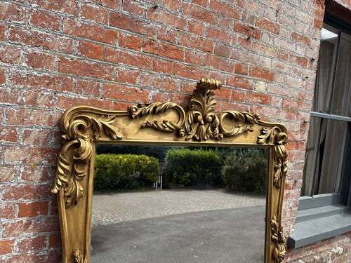 A Spectacular large Antique English 19th C gilt Overmantle Mirror.